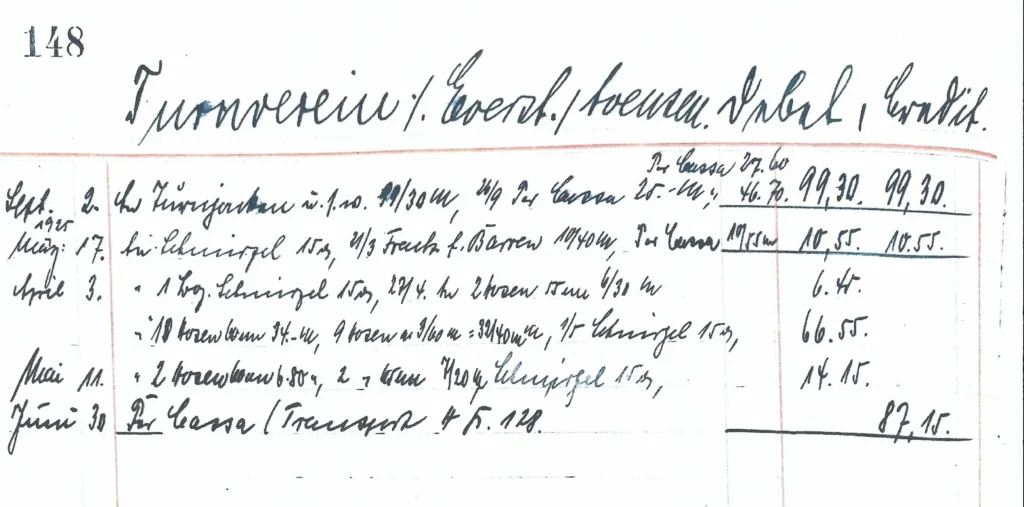 1924 09 02 Warenbuch Heidenauerhof Turn Und Schmirgel Verein