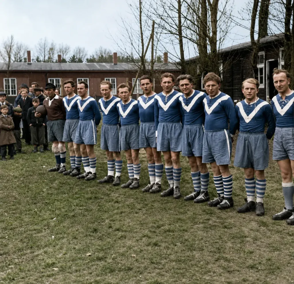 1955 Fussball Herrenmannschaft Sportplatz Vor Den Baracken Tsv Heidenau