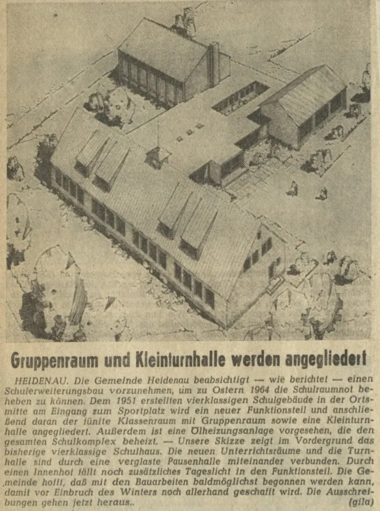 1963 04 18 Gruppenraum Und Kleinturnhalle Werden Angegliedert