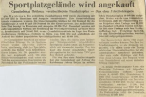 1964 Sportplatzgelaende Wird Angekauft