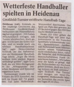 1997 05 10 Wetterfeste Handballer Spielten In Heidenau