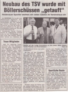 1999 07 07 Neubau Des Tsv Wurde Mit Boellerschuessen Getauft