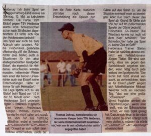 2001 05 13 Presseueberblick Spielabbruch Nach Platzverweis In Elstorf