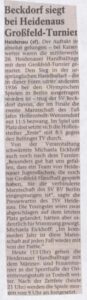 2001 05 26 Beckdorf Siegt Bei Heidenaus Grossfeld Turnier