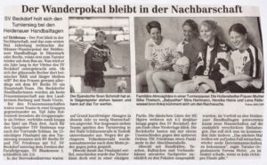 2001 05 30 Der Wanderpokal Bleibt In Der Nachbarschaft