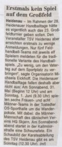 2003 05 22 Erstmals Kein Spiel Auf Dem Grossfeld