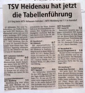 2003 11 10 Tsv Heidenau Hat Jetzt Die Tabellenfuehrung