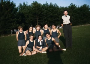 Ca 1952 Handball Damen Tsv Heidenau Mit Betreuer